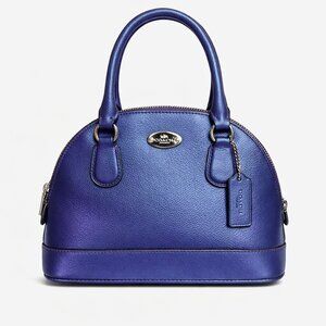 Coach Mini Cora / Sierra Dome Satchel Metallic Iris Crossgrain Leather F3409 EUC